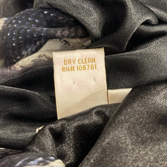 Aidan‎ Mattox Silk Blouson Mini Dress | Blue Grey Black | Size 14 | Excellent - Picture 13 of 15